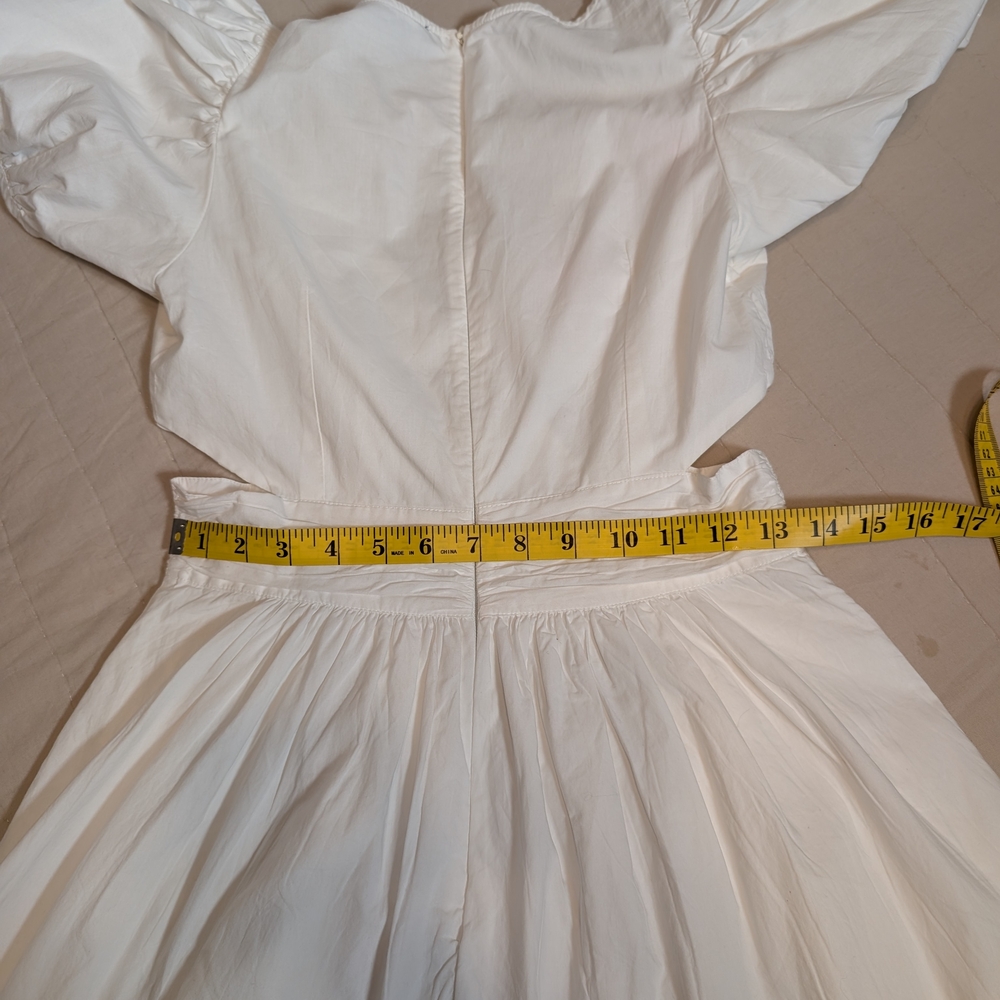 French Connection White Rhodes Cutout Poplin Mini Dress, Women's Size 4 - Picture 12 of 12
